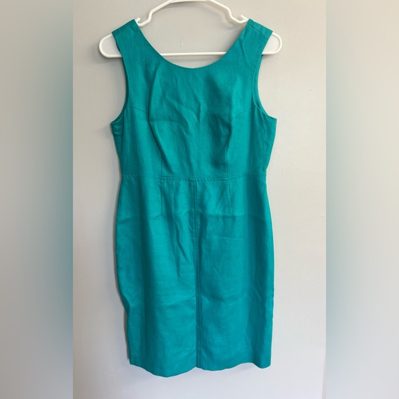 Ellen Ashley 100% Linen Sheath Lined Dress Womens Size 4 Petite - Picture 1 of 8